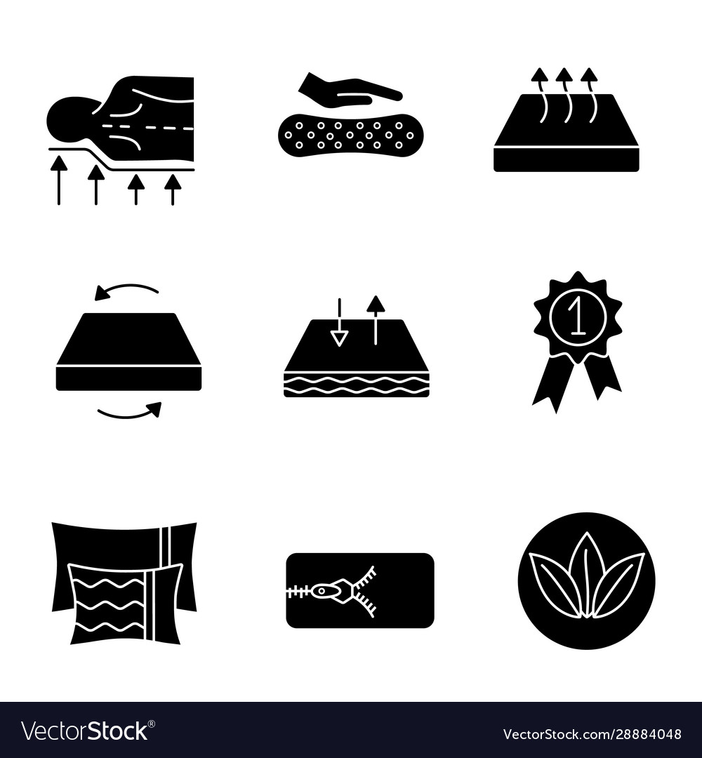 Mattress glyph icons set