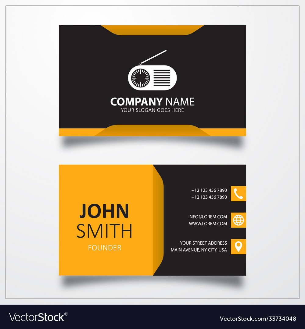 Radio icon business card template