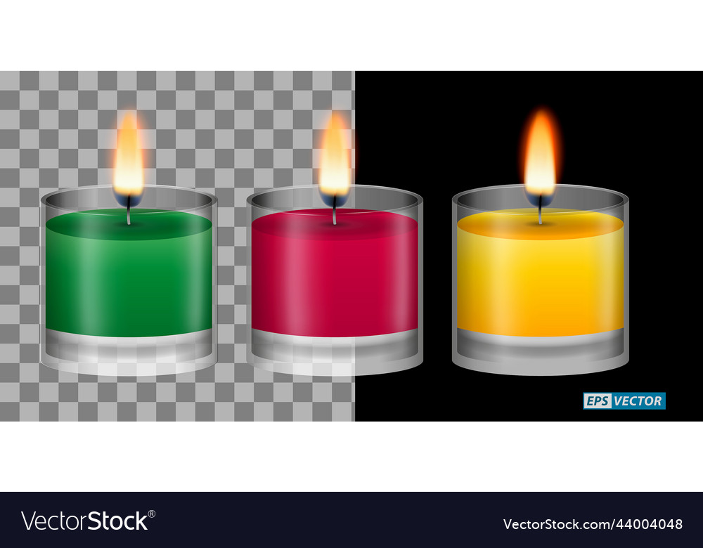 Set Of Realistic Flame Candles Effect Or Burning Vector Image 2334