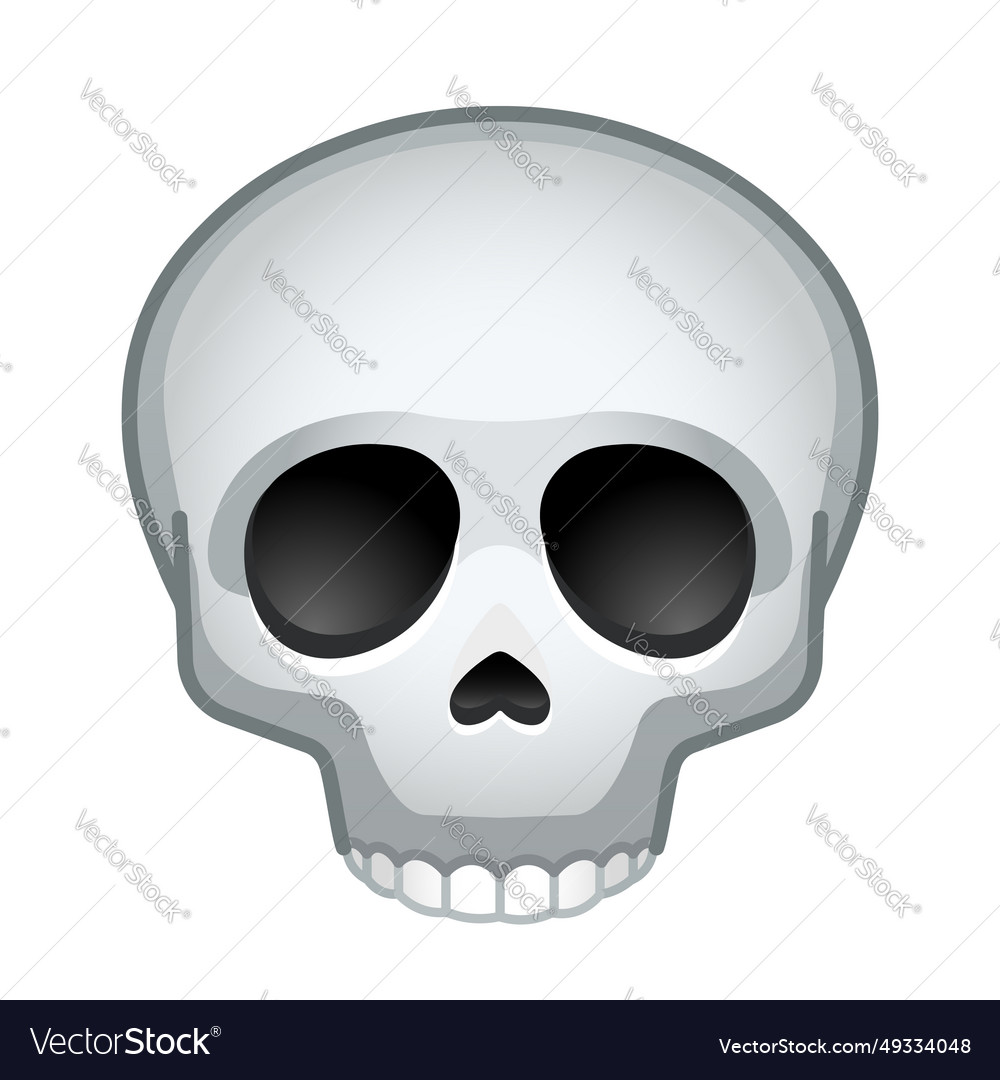 Simple bone skull large size of emoji Royalty Free Vector