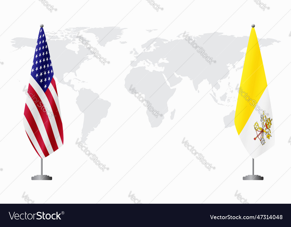 United states and vatican flags for official