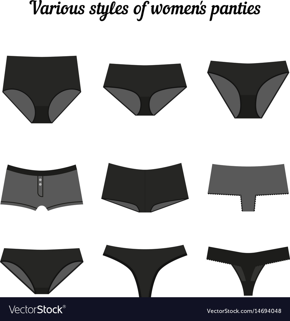 Various styles women panties black 