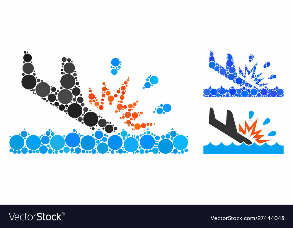 Water air crash composition icon circle dots