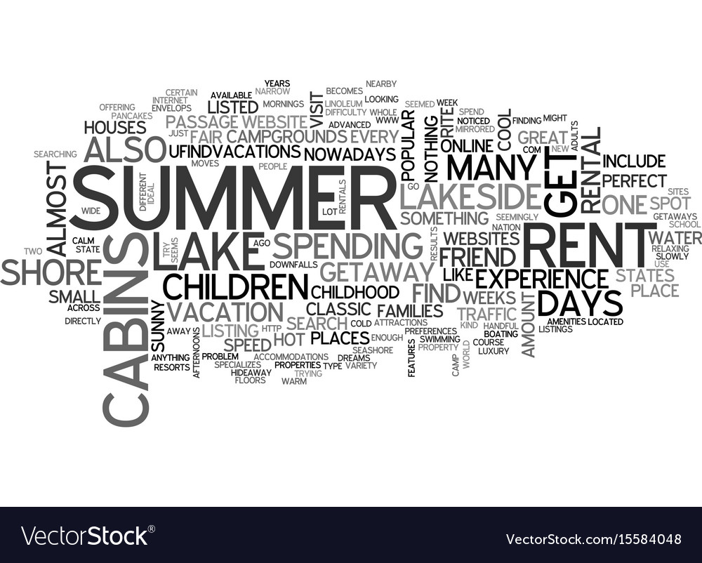 Why Lakeside Cabins For Rent Are Great Summer Vector Image