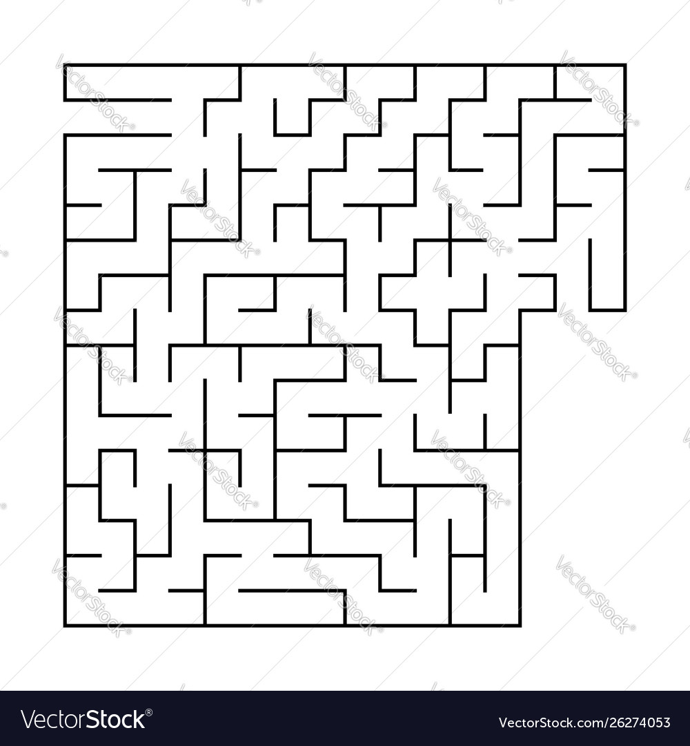 Abstract square maze with entrance and exit Vector Image