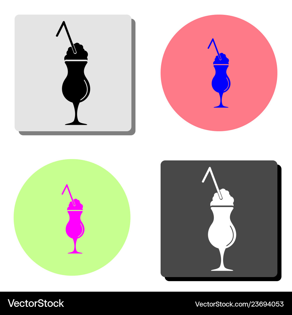 Cocktail flat icon Royalty Free Vector Image - VectorStock