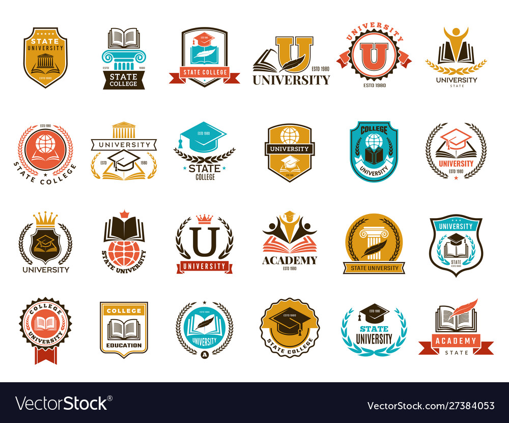 College emblem school or university identity Vector Image