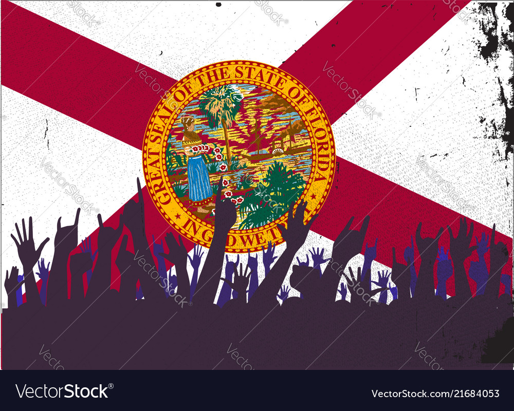 Florida Staatsflagge mit Publikum