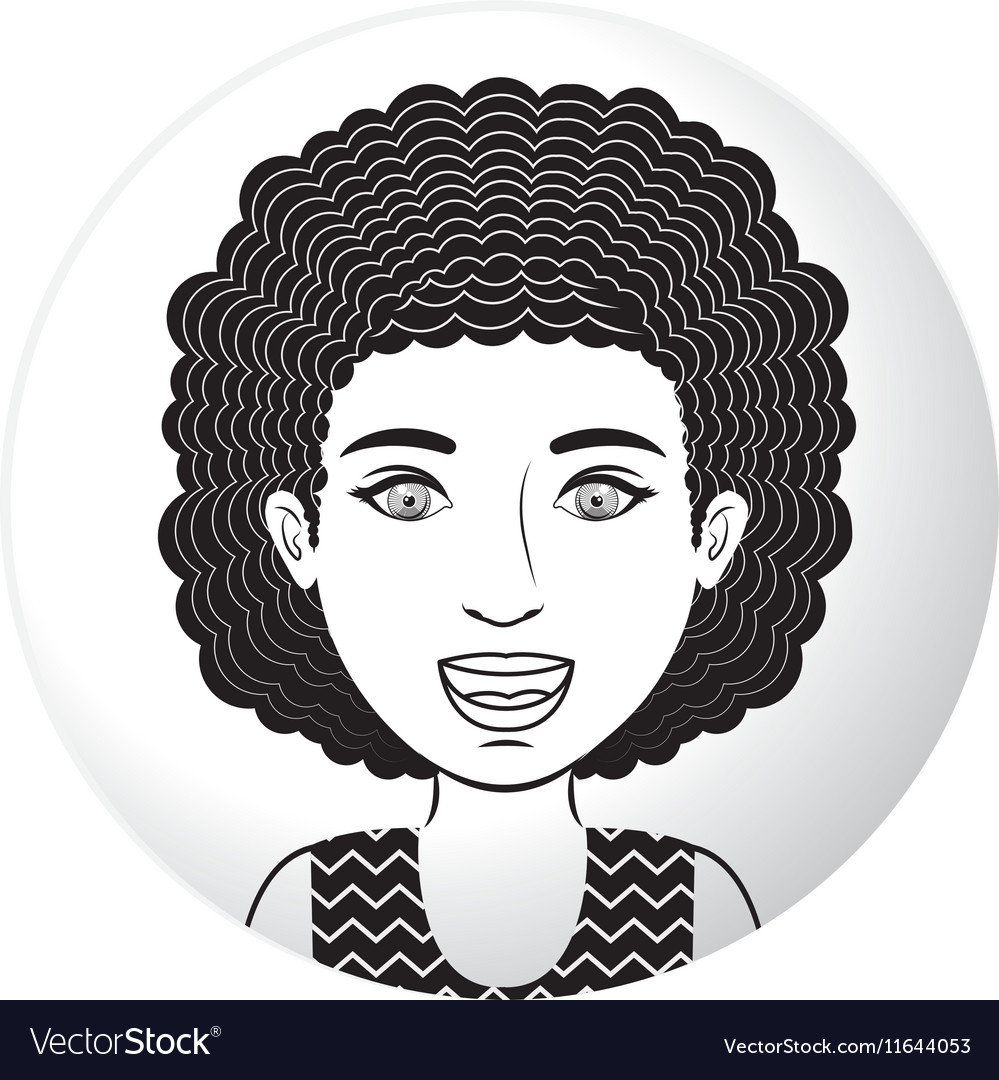 Sphere half body teen with curly hair