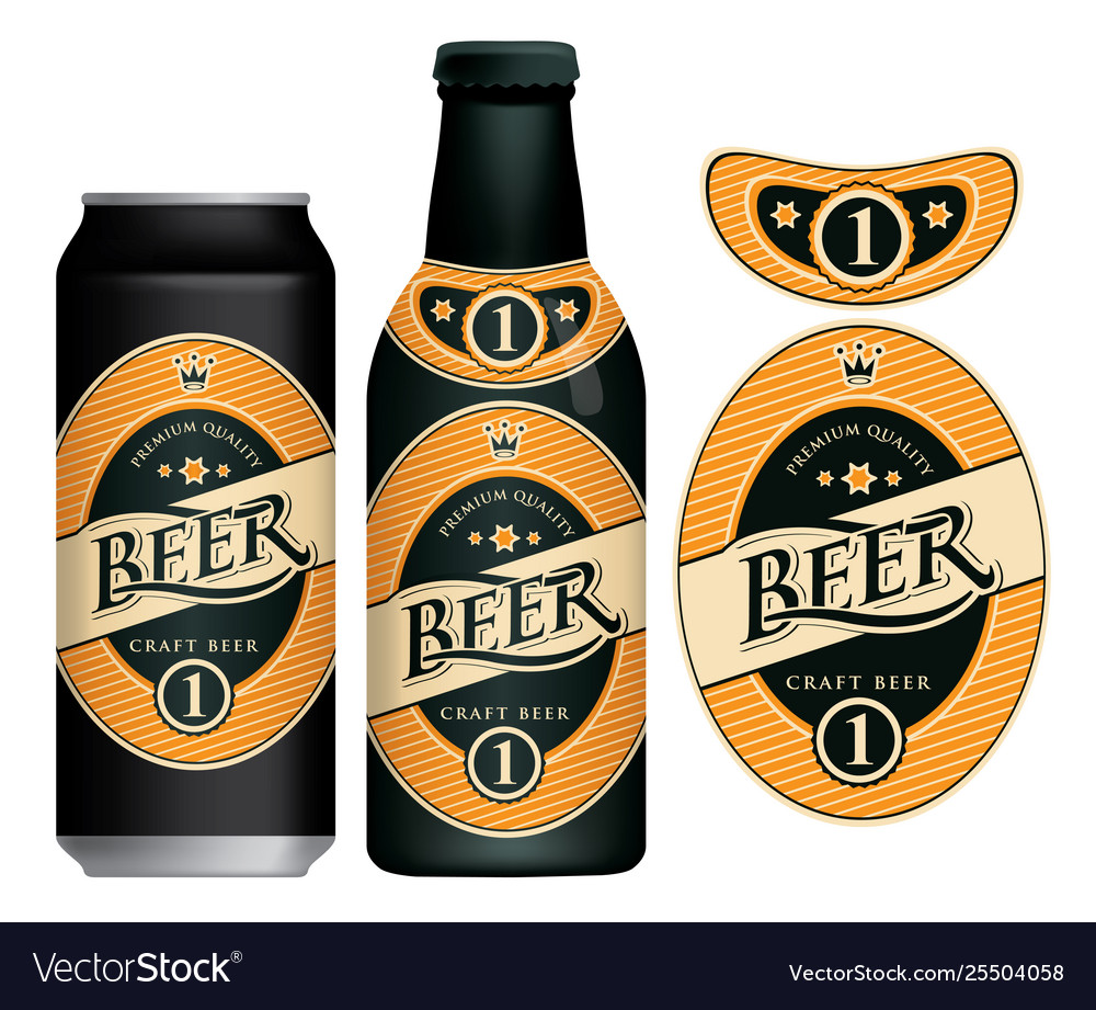 Beer Label On Can And Bottle Royalty Free Vector Image Bottle Royalty Free Vector Image