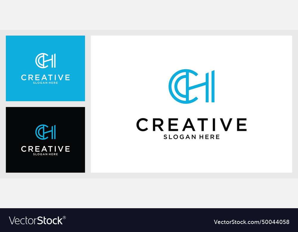 Ch or hc initial letter logo design Royalty Free Vector