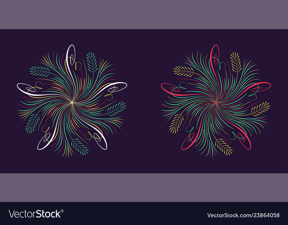 Floral flourish ornament in calligraphic style Vector Image