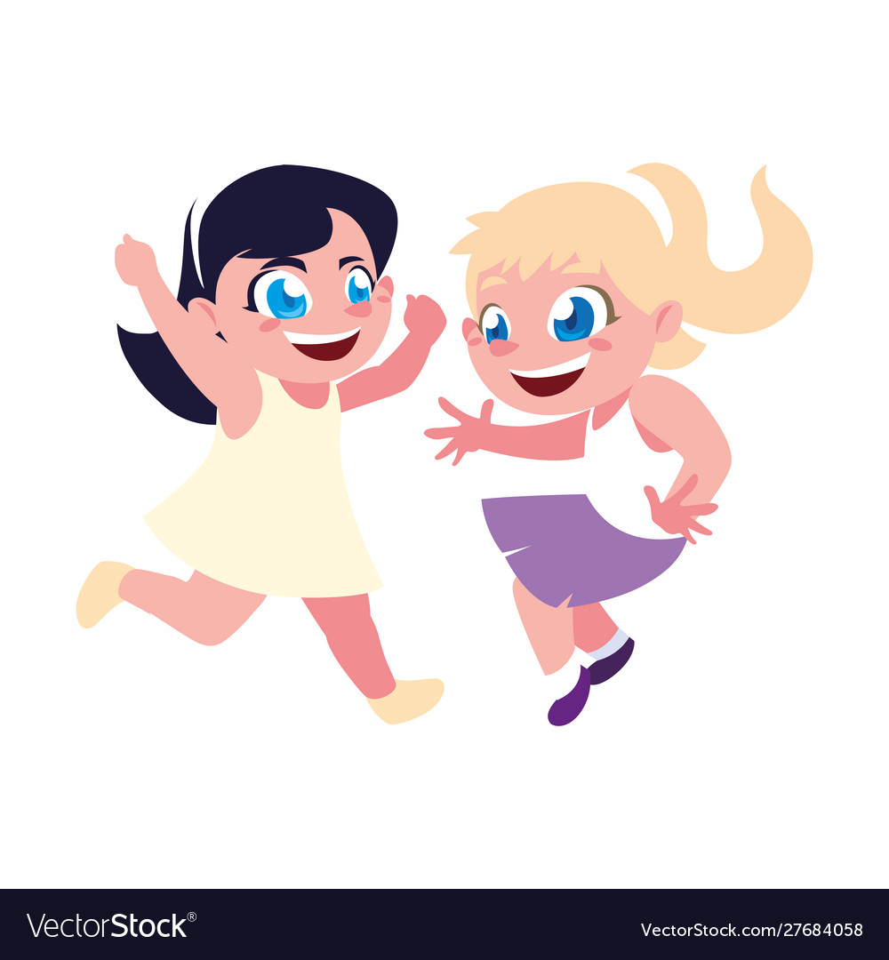 Isolated girls cartoons design Royalty Free Vector Image