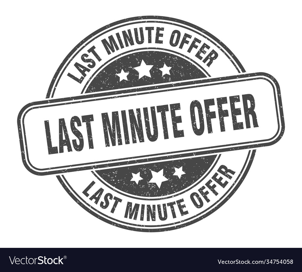 Last minute offer stamp label