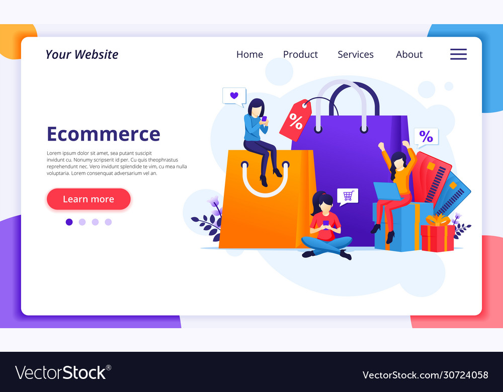 Online shopping concept e-commerce Royalty Free Vector Image