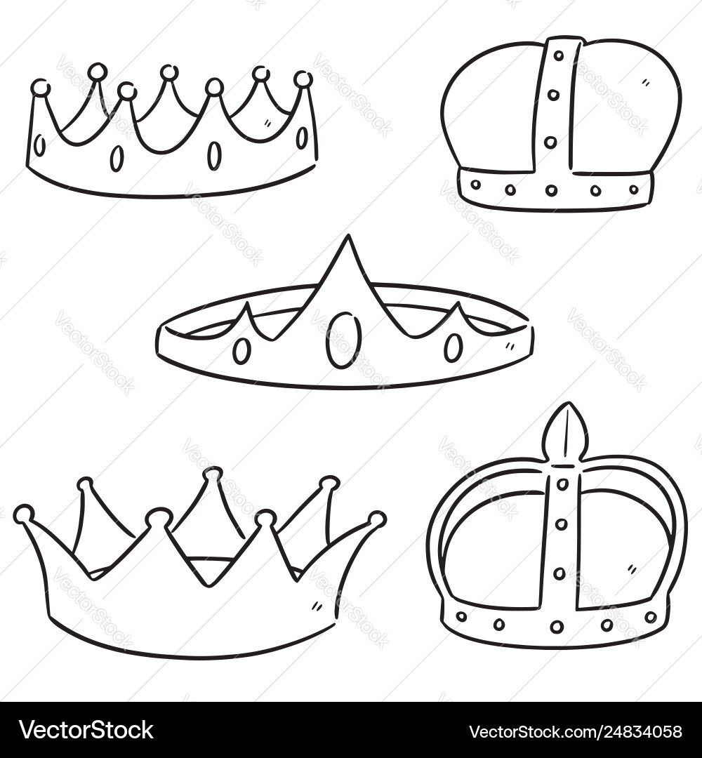 Set crowns Royalty Free Vector Image - VectorStock