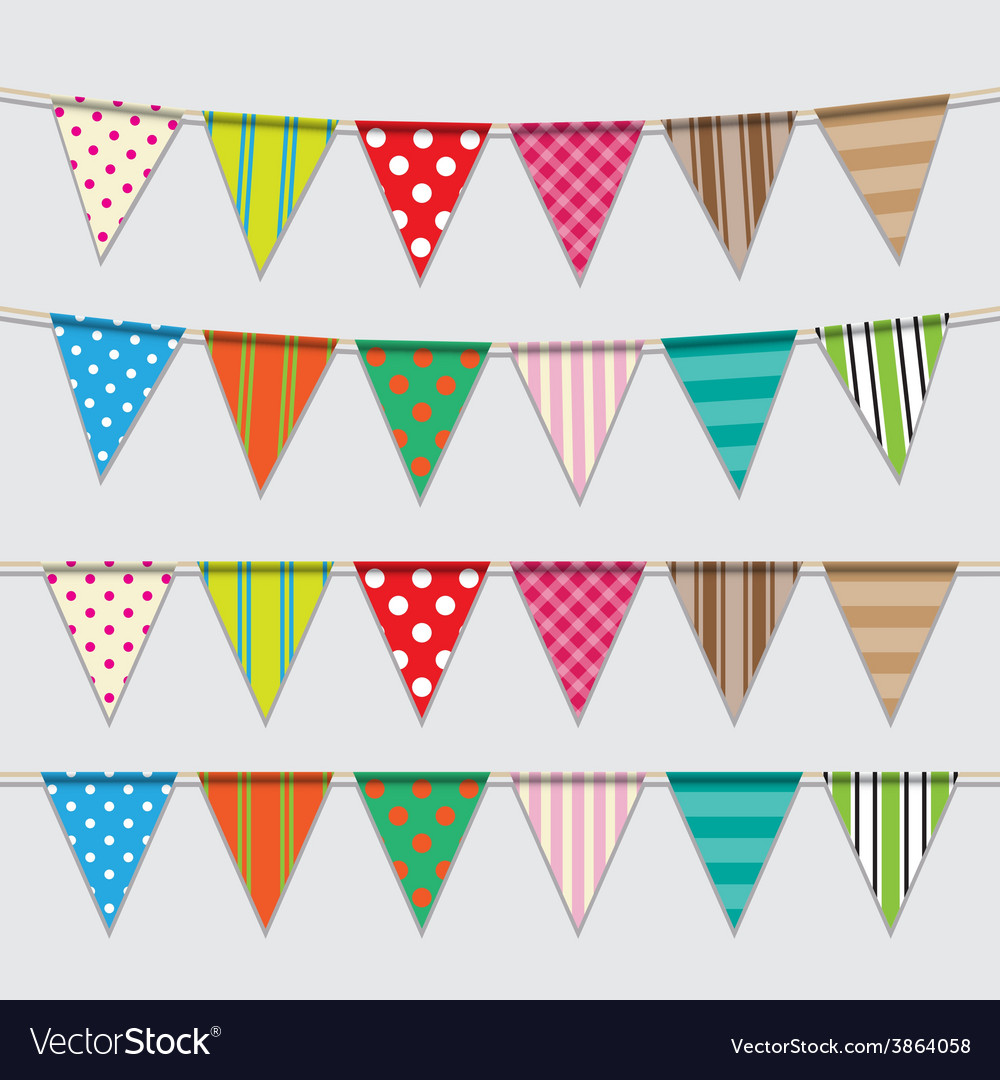 Set Of Colorful And Bright Bunting Royalty Free Vector Image