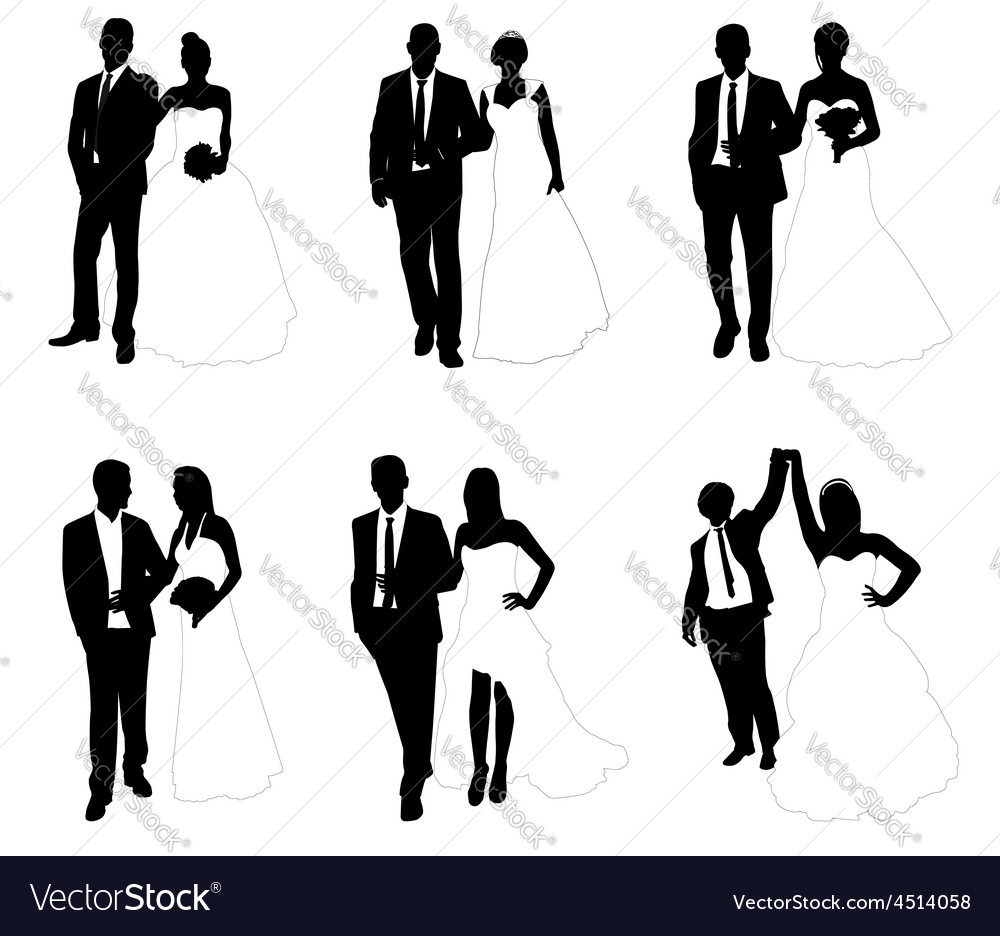 Download Wedding couples Royalty Free Vector Image - VectorStock