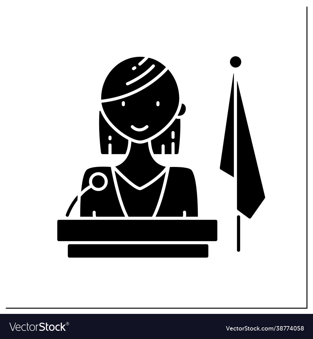 Woman president glyph icon