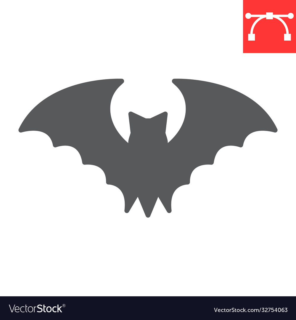 Bat glyph icon halloween and scary sign