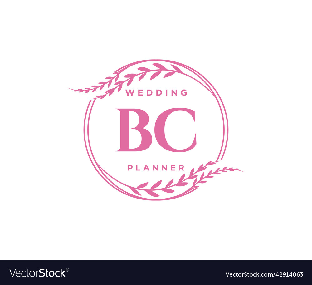 Bc initials letter wedding monogram logos Vector Image