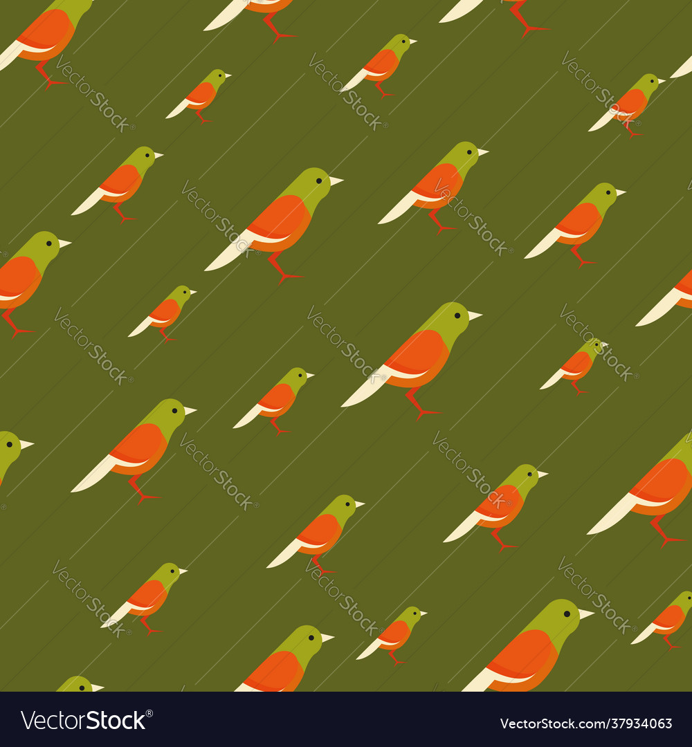 Colorful birds seamless repeat pattern