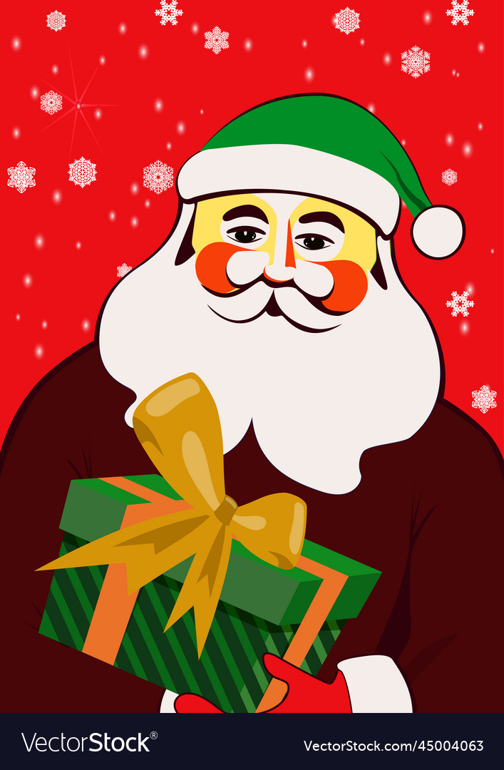 Cute christmas background with santa and gifts