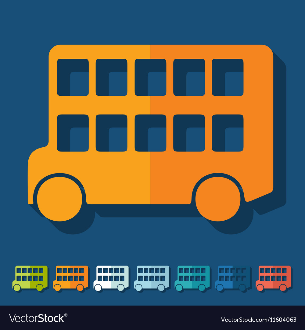 Flat design bus double decker Royalty Free Vector Image