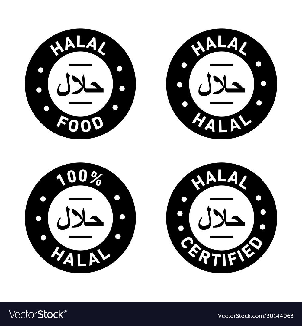 Halal icons set