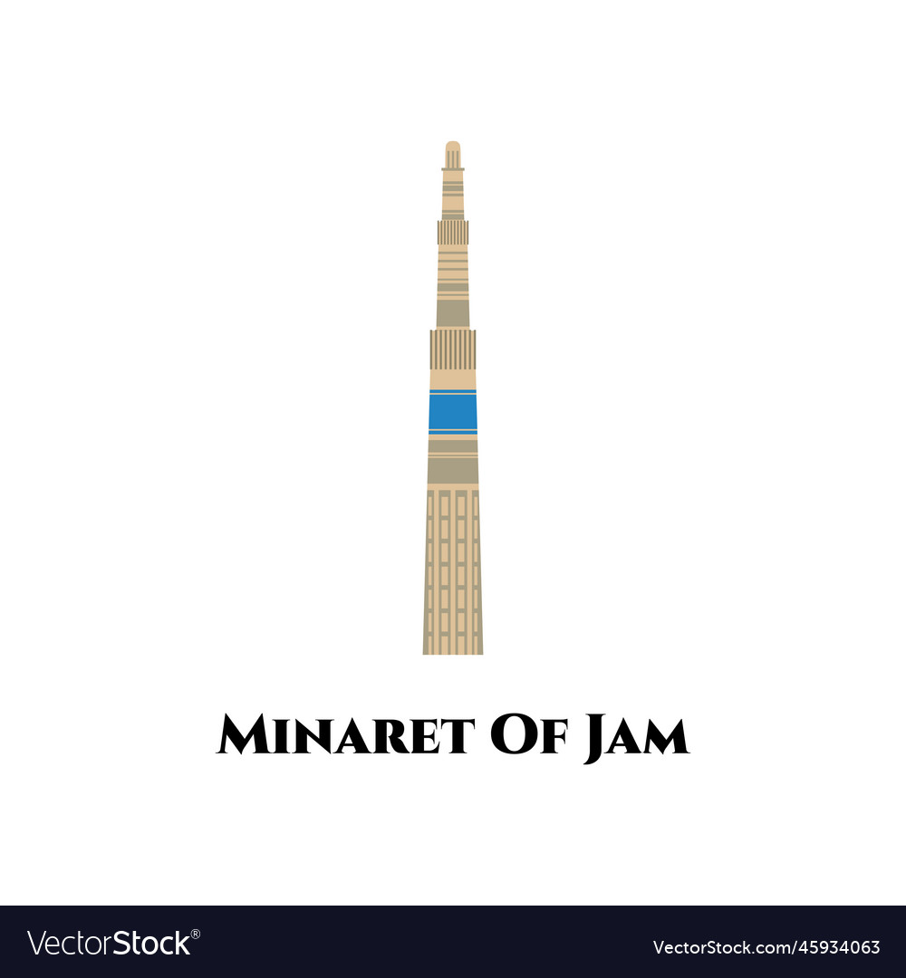 Minaret of jam unesco world heritage site Vector Image