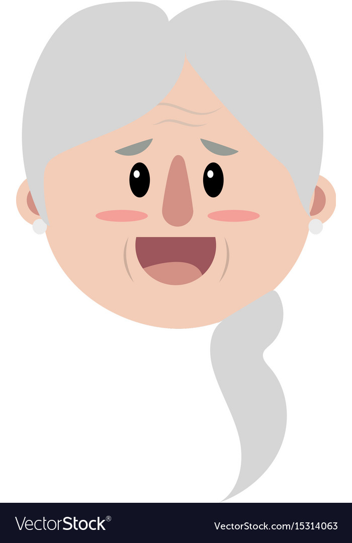 Old woman face with hairstyle