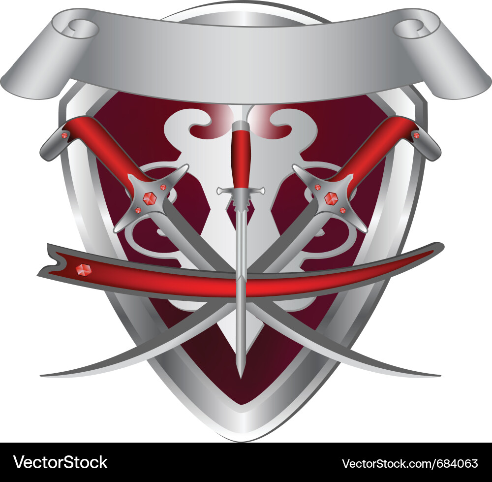 Shield and sword Royalty Free Vector Image - VectorStock