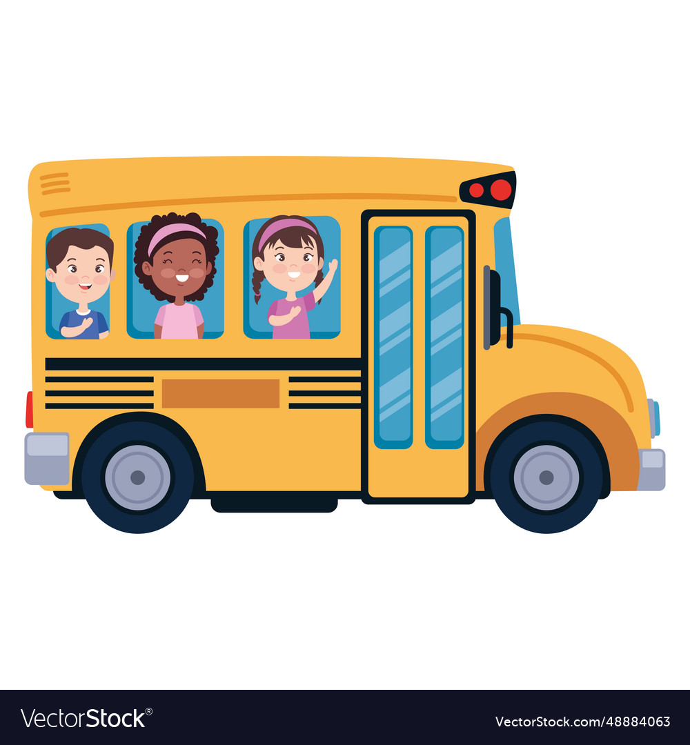 Students bus transportation Royalty Free Vector Image