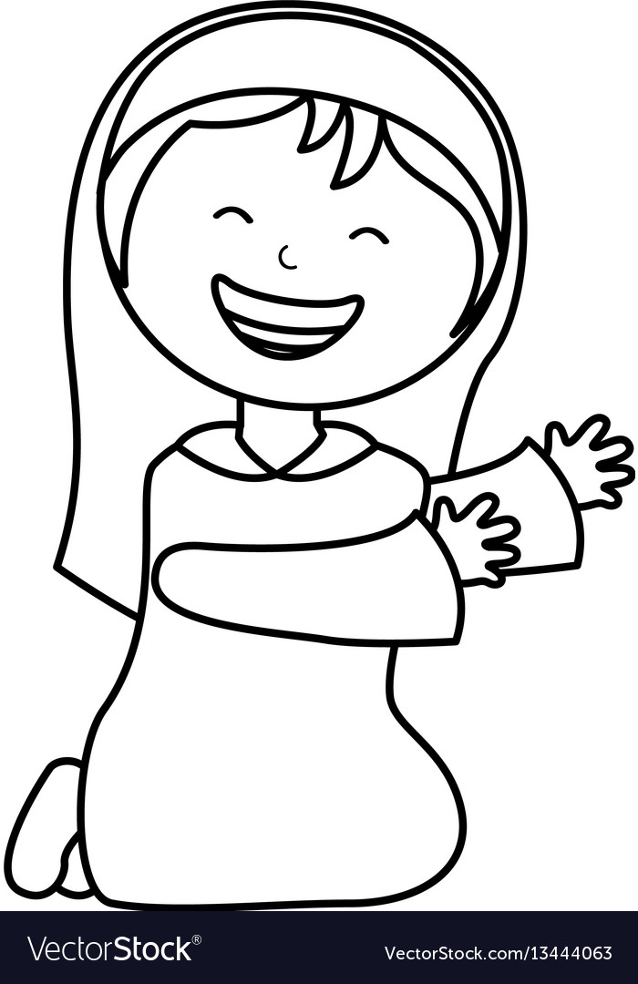 Virgin mary manger character Royalty Free Vector Image