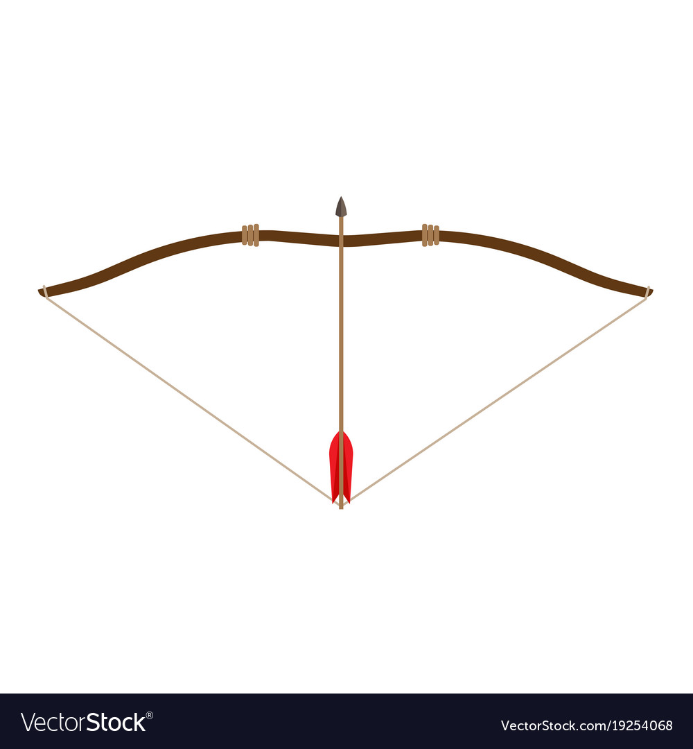 Bow arrow icon archery isolated symbol weapon Vector Image