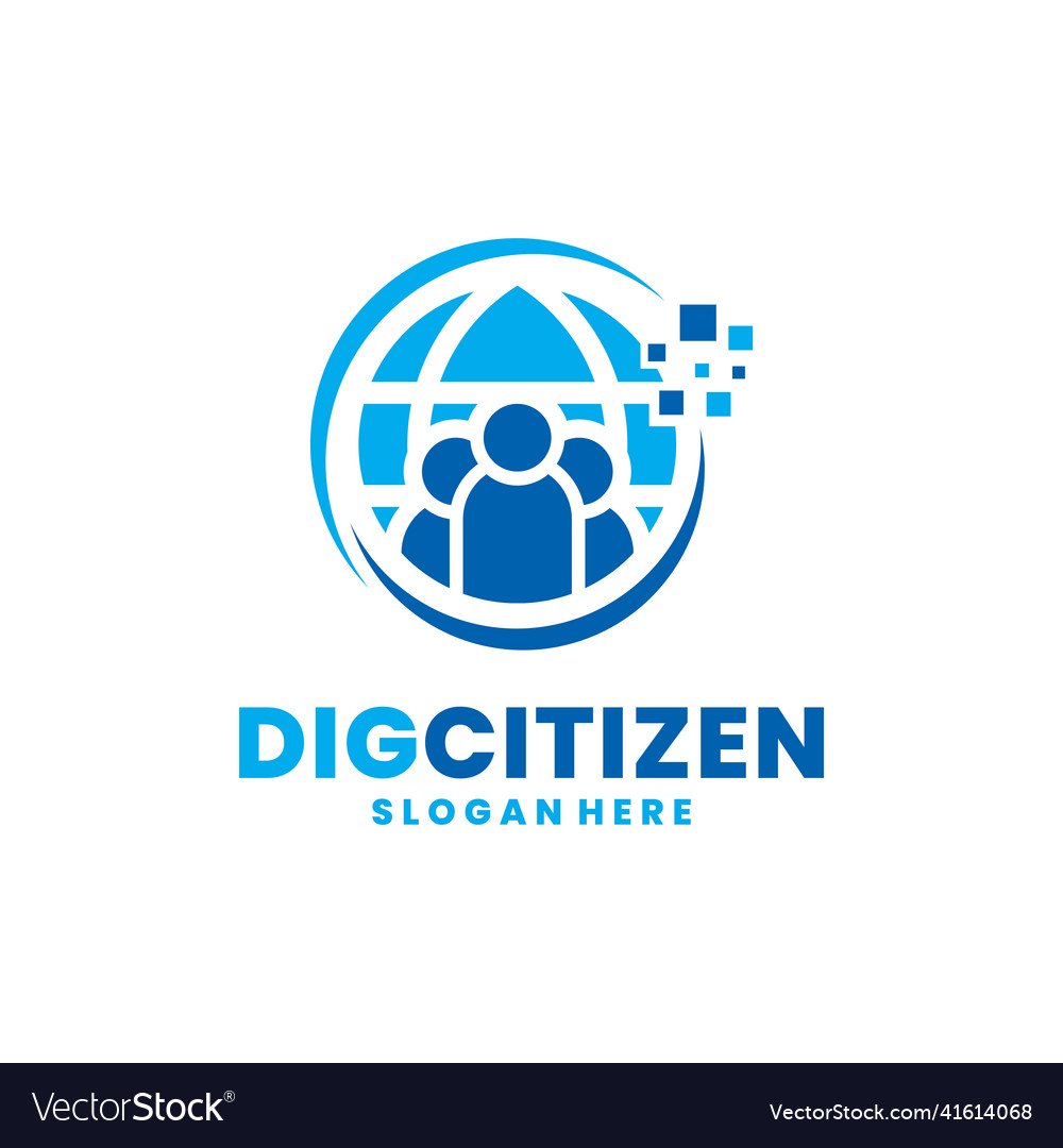 Digital citizen logo social technology Royalty Free Vector