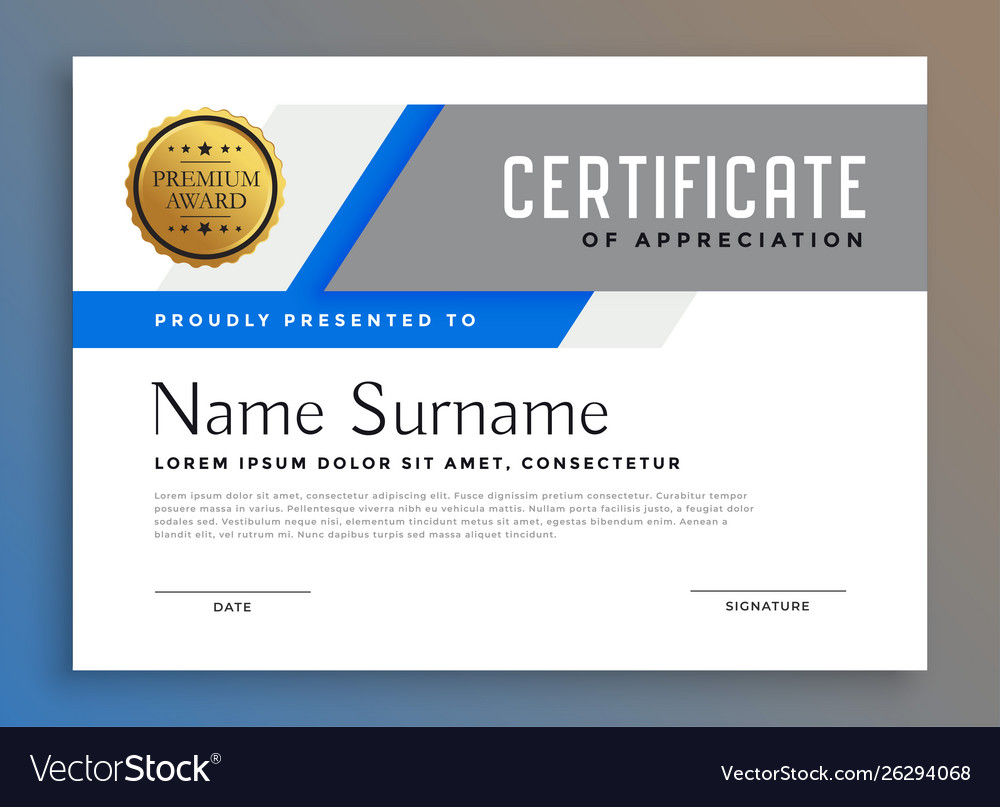 Professional multipurpose business certificate Vector Image