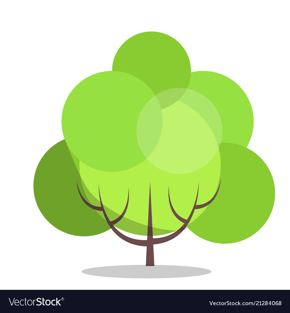 Small green tree isolated on white close up Vector Image