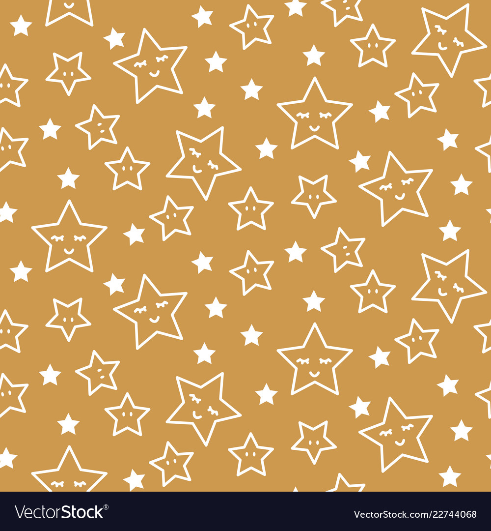 Stars sleepy seamless pattern background green