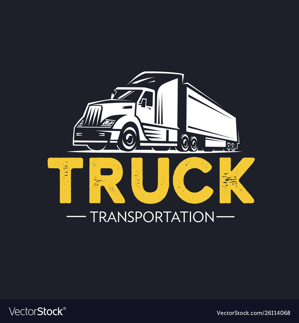 Truck logo transportation monochrome style Vector Image