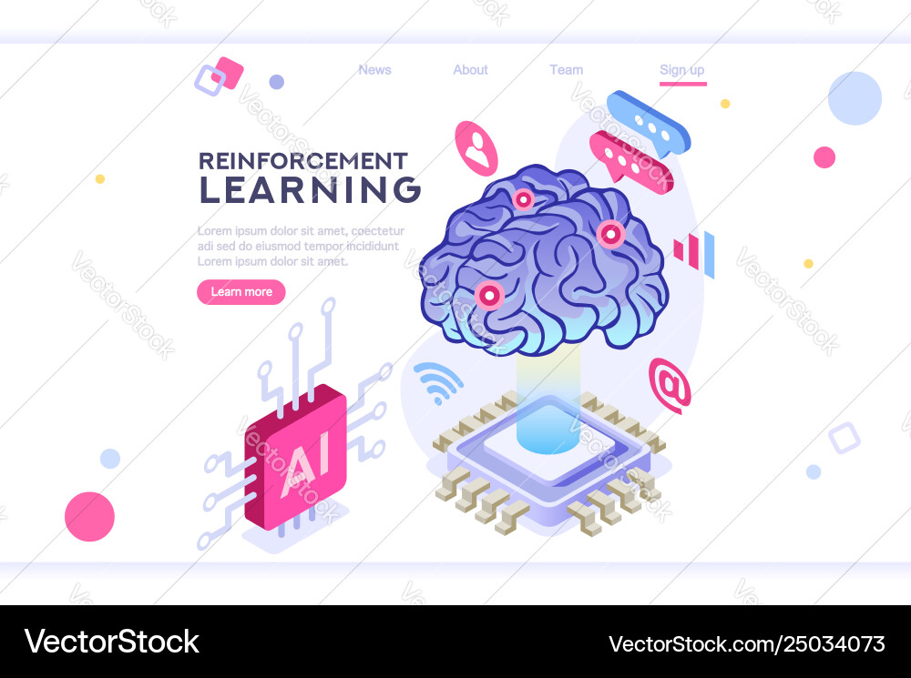 Brain artificial intelligence Royalty Free Vector Image
