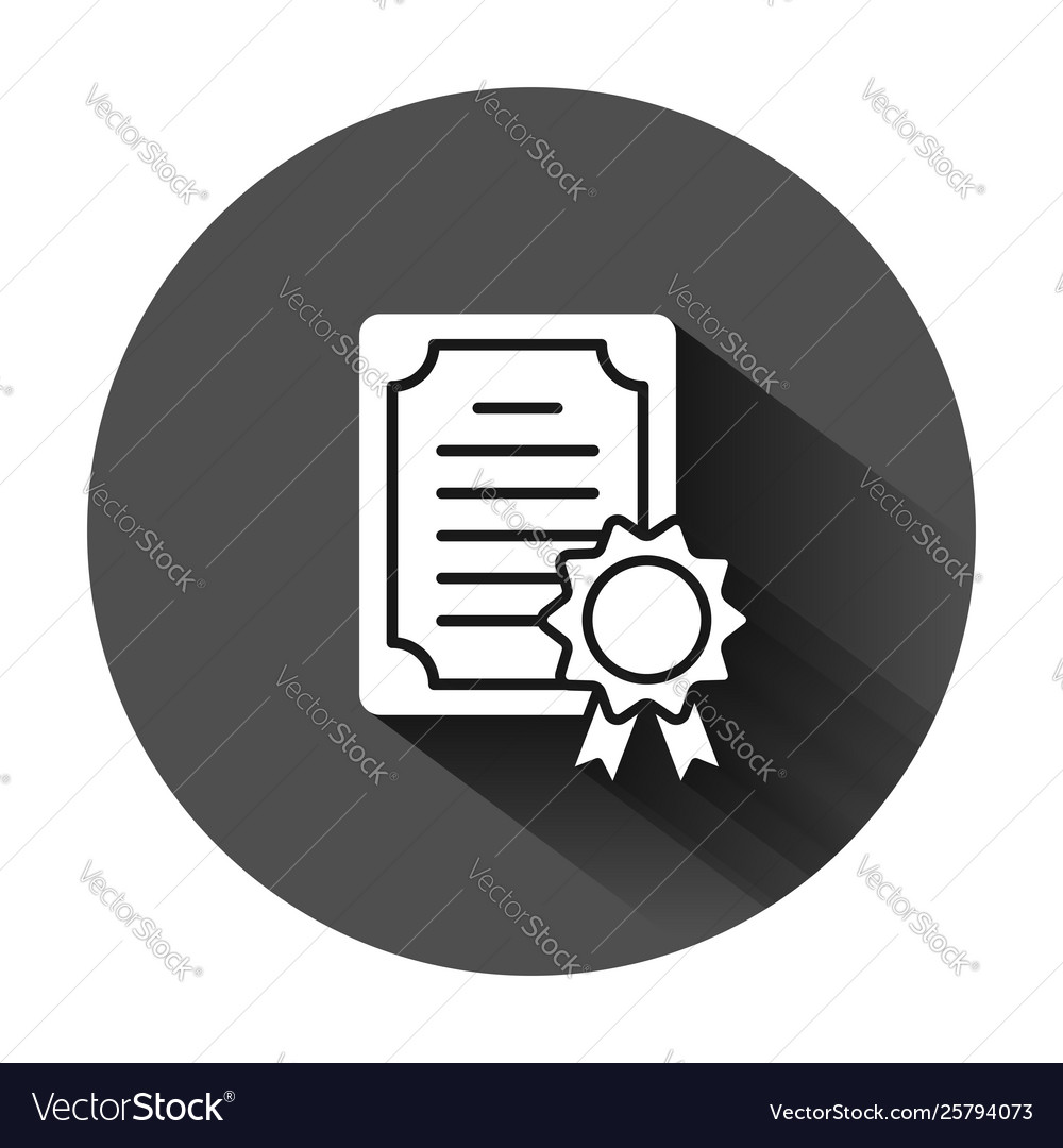 Certificate icon in flat style license badge Vector Image