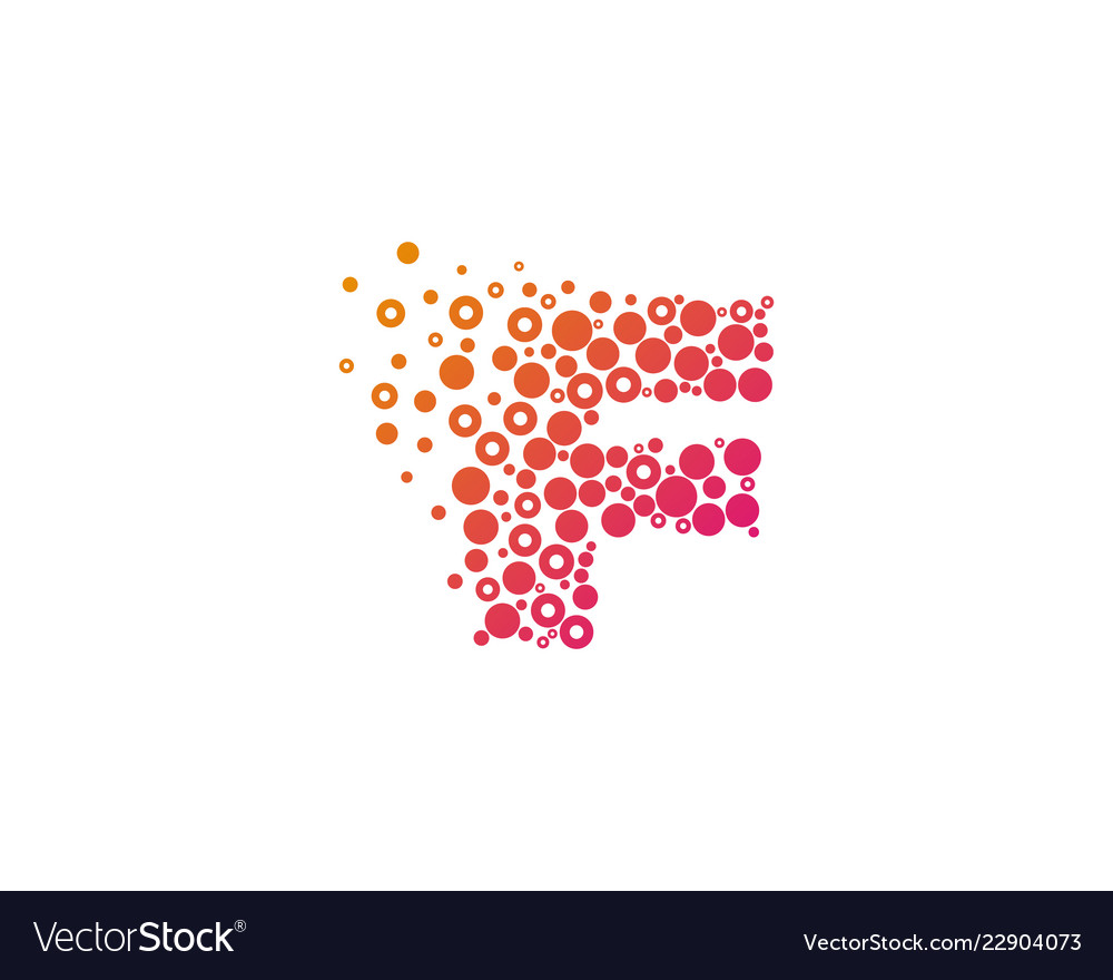 F particle letter logo icon design