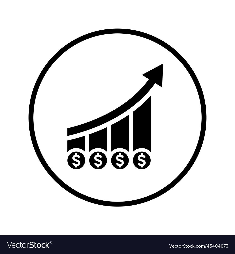 Financial growth icon black design