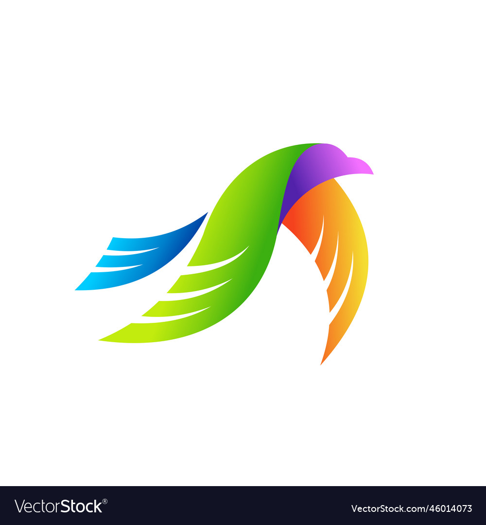 Flying bird logo with simple concept Royalty Free Vector