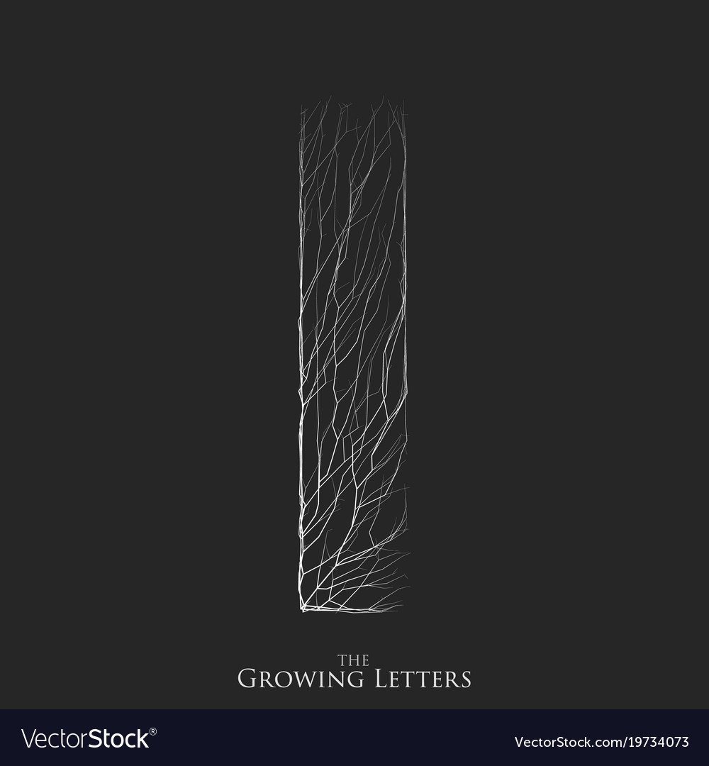 Letter i of branch or cracked alphabet Royalty Free Vector