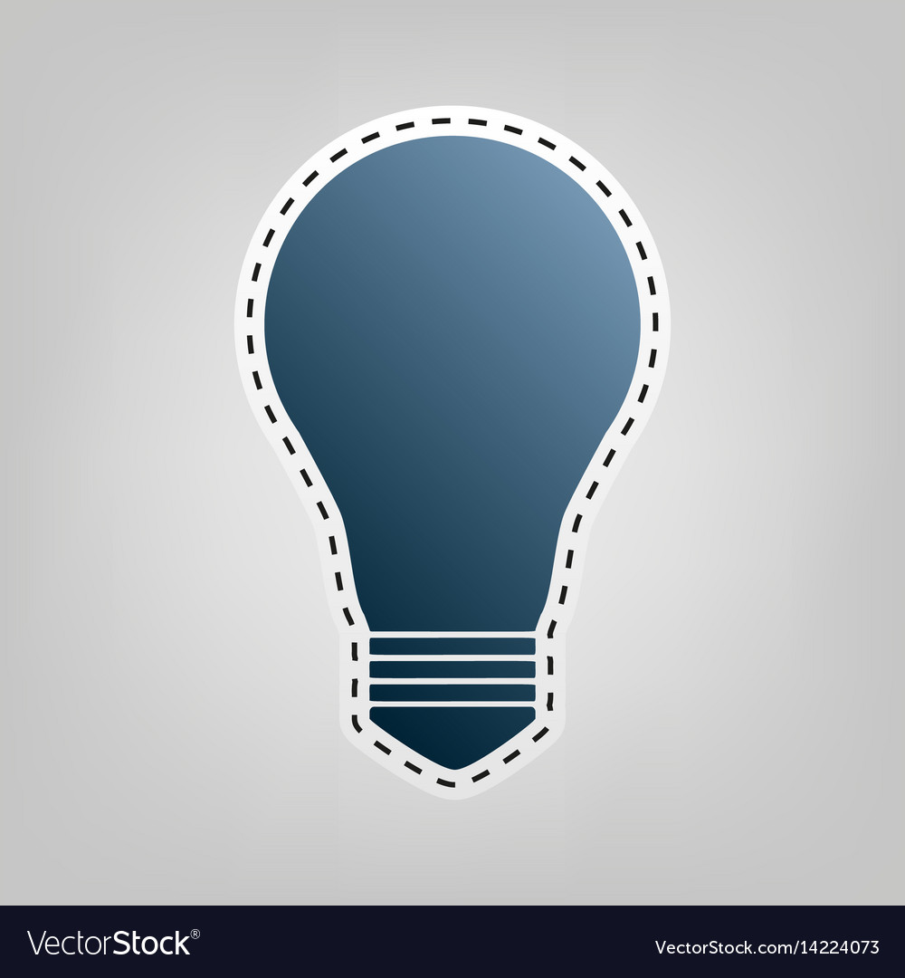 Light lamp sign blue icon with outline