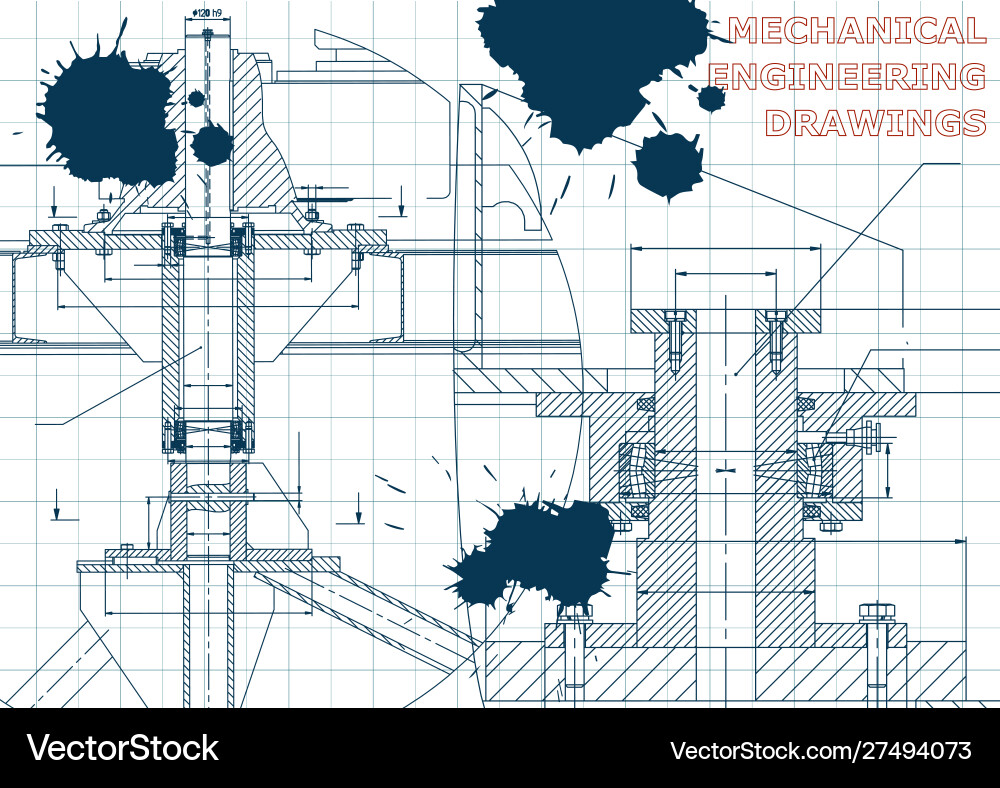 Mechanical engineering technical backgrounds Vector Image
