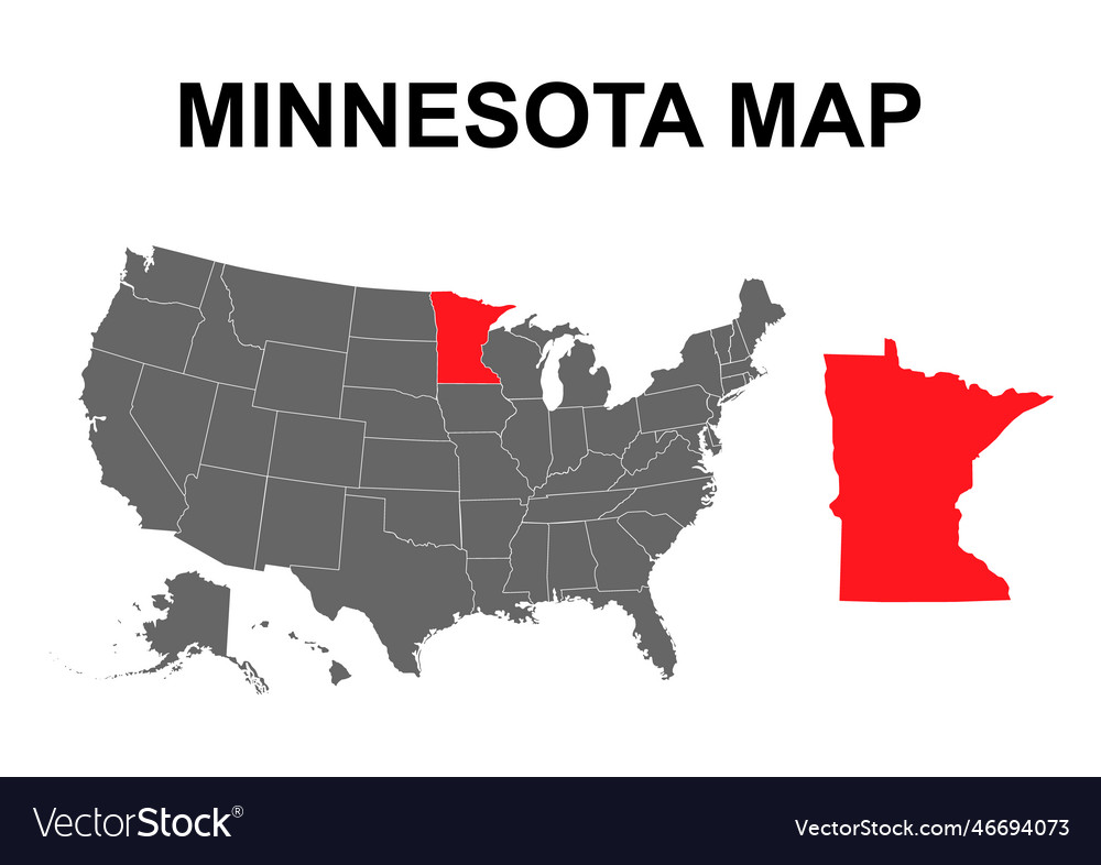 Minnesota Map Shape United States Of America Flat Vector Image Minnesota Map Shape United States Of America Flat Vector 46694073