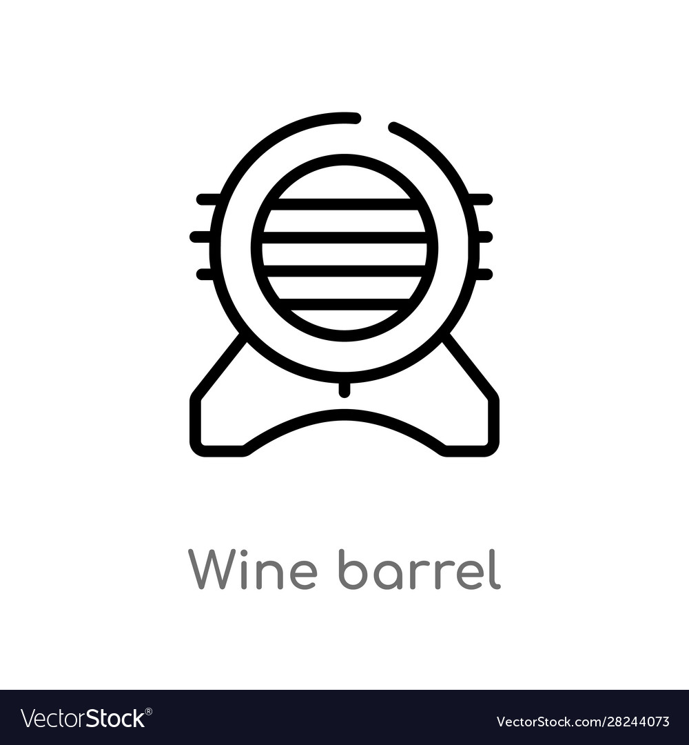 Outline wine barrel icon isolated black simple